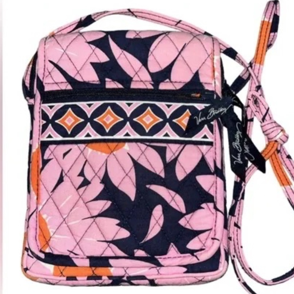 🌸🌻Vera Bradley Quilted Pink/Orange Sunflower Crossbody  bag 🌸🌻